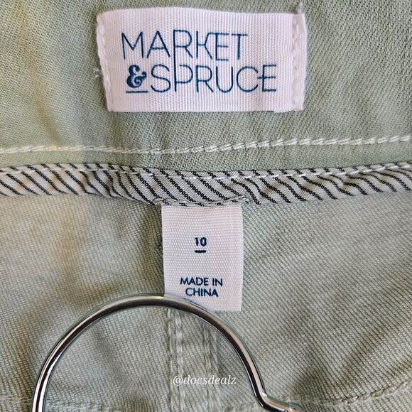 Market & Spruce Madison Mid Rise Chino Short Green Size 10 Women’s - Picture 3 of 10